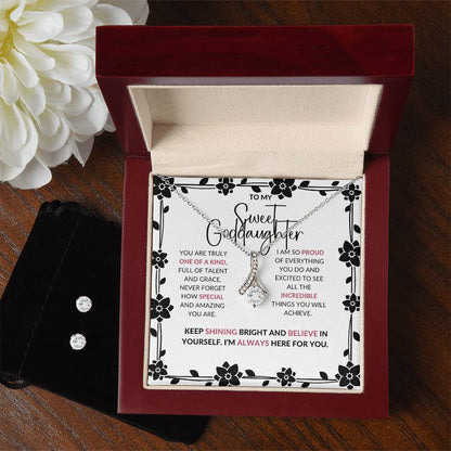 Alluring Beauty Necklace & Earring Set | To My Sweet Goddaughter | Celebrate Her Unique Spirit | Goddaughter Gift