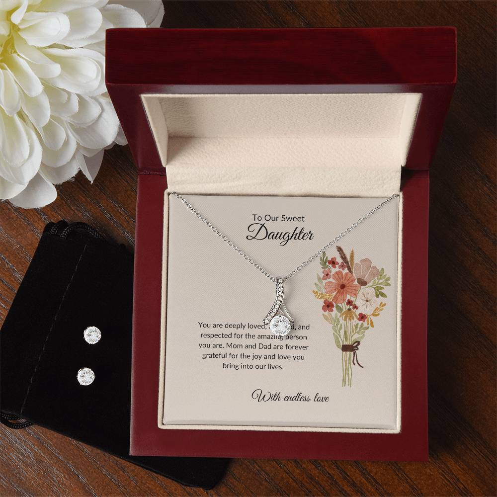 To My Sweet Daughter – Heartfelt Beauty Necklace & Earrings Set