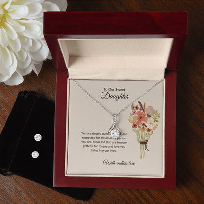 To My Sweet Daughter – Heartfelt Beauty Necklace & Earrings Set