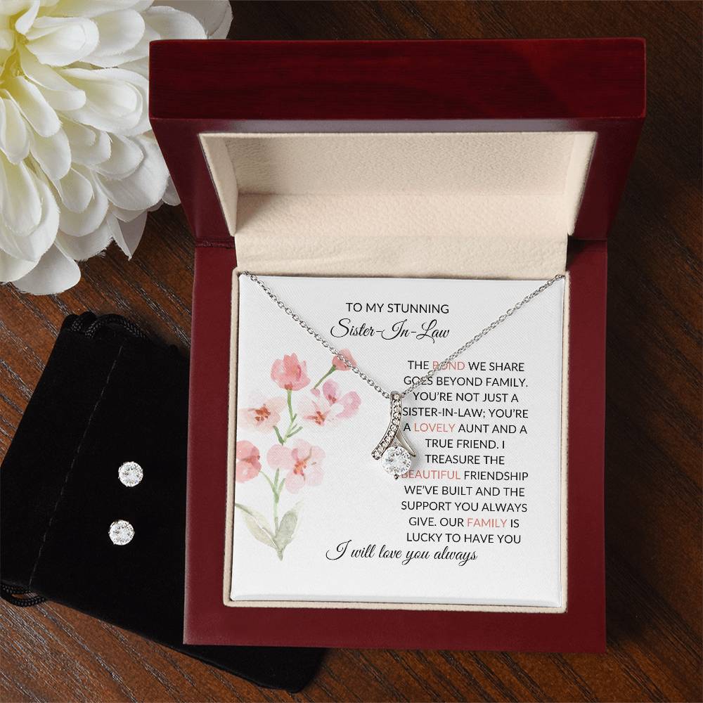 To My Stunning Sister-in-Law | Alluring Beauty Necklace & Earring Set | Gift for Sister-in-Law