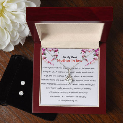 To the Best Mother-in-law | Eternal Beauty Necklace | Cherished Gift for Mother-in-law | Necklace & Earring Set Gift