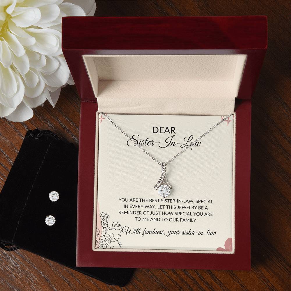 To My Dear Sister-in-Law | Alluring Beauty Necklace & Earring Set | Gift for Sister-in-Law