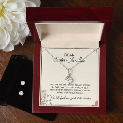 To My Dear Sister-in-Law | Alluring Beauty Necklace & Earring Set | Gift for Sister-in-Law
