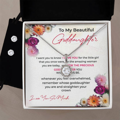 Eternal Hope Necklace & Earring Set | To My Beautiful Goddaughter | A Timeless Symbol of Love | Goddaughter Gift