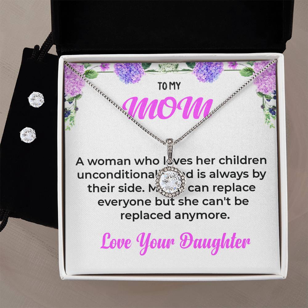 To My Mom | Eternal Hope Necklace & Earring Set | Mother and Daughter Bond Jewelry | Necklace Gift For Mom