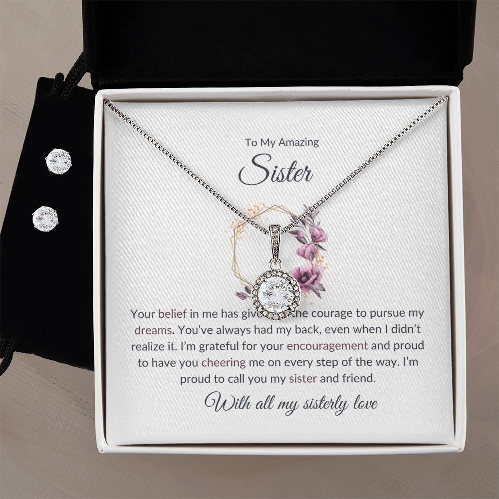 To My Amazing Sister – Sweet Hope Necklace & Earring Set | A Special Gift for an Incredible Sister