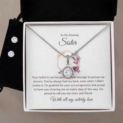 To My Amazing Sister – Sweet Hope Necklace & Earring Set | A Special Gift for an Incredible Sister