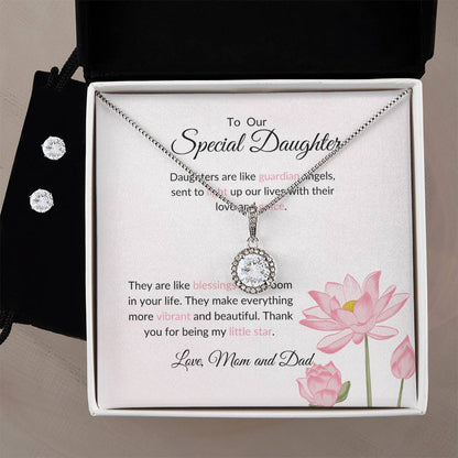 To My Special Daughter – Heartfelt Eternal Hope Necklace & Earrings Gift Bundle