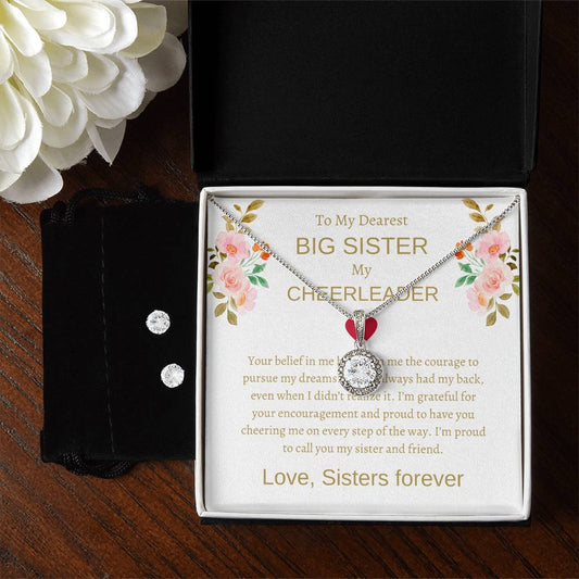 To My Dearest Big Sister – Sweet Hope Necklace & Earring Set | A Meaningful Gift for My Loving Sister
