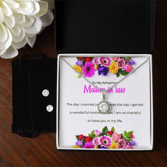 To My Amazing Mother-in-law | Eternal Hope Necklace & Earring Set | Heartfelt Mother-in-law Gift