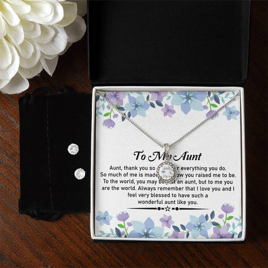 To My Dear Aunt – Beautiful Necklace and Earrings Set | Ideal Gift for Aunt - SOUVMOUR