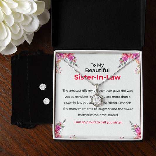 To My Beautiful Sister-in-Law | Eternal Hope Necklace & Earring Set | Gift for Sister-in-Law