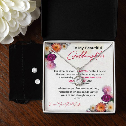 Eternal Hope Necklace & Earring Set | To My Beautiful Goddaughter | A Timeless Symbol of Love | Goddaughter Gift