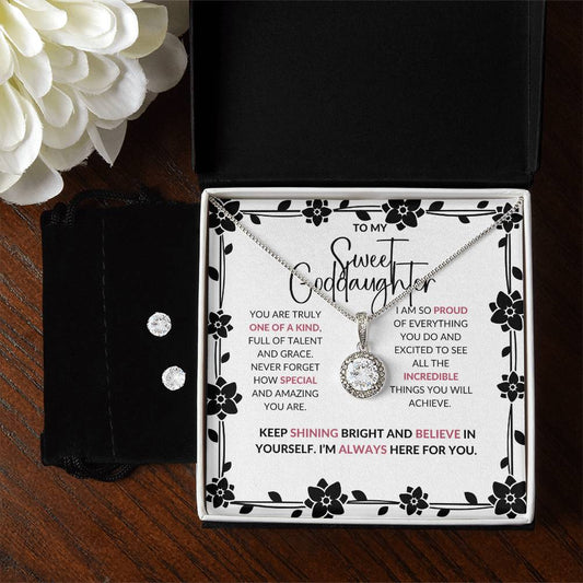 Eternal Hope Necklace & Earring Set | To My Sweet Goddaughter | Celebrate Her Bright Future | Goddaughter Gift
