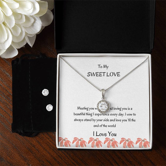 Girlfriend Jewelry Set | Eternal Hope Necklace and Earrings for Her - SOUVMOUR