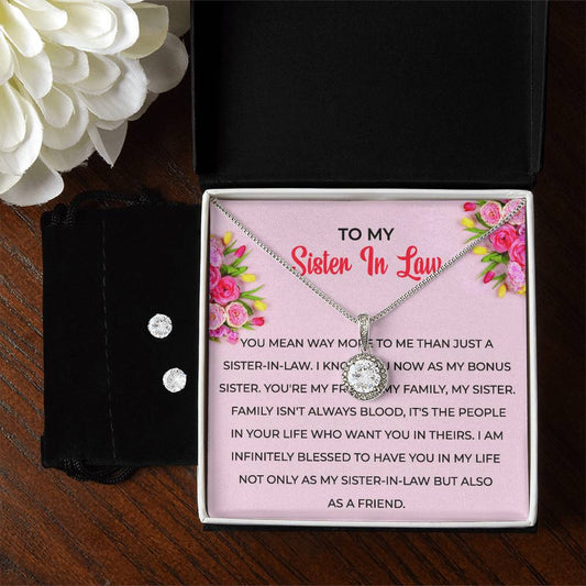 To My Sister-in-Law | Eternal Hope Necklace & Earring Set | Gift for Sister-in-Law