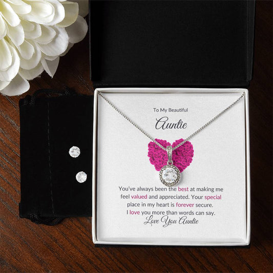 Timeless  Necklace and Earrings  Set Gift For Aunt– Perfect Jewelry Gift for Aunt - SOUVMOUR