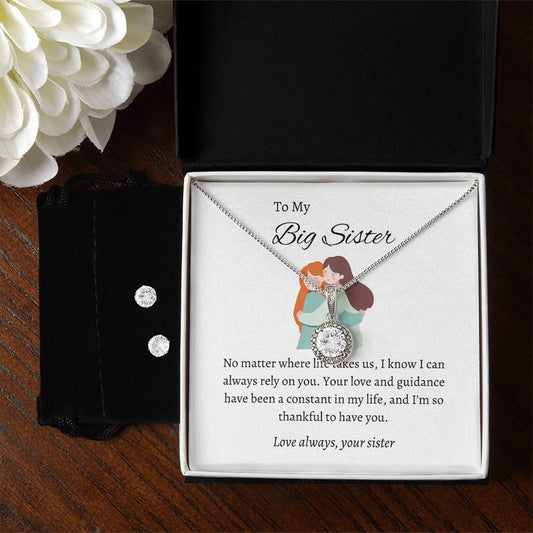 To My Big Sister – Sweet Hope Necklace & Earring Set | A Thoughtful Gift for My Amazing Sister