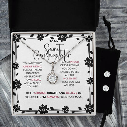Eternal Hope Necklace & Earring Set | To My Sweet Goddaughter | Celebrate Her Bright Future | Goddaughter Gift