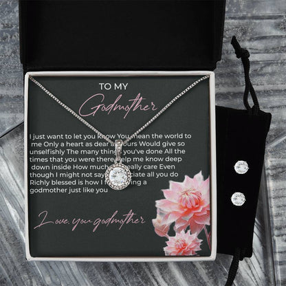To My Godmother Eternal Hope Necklace & Earring Set – A Heartfelt Symbol of Love and Gratitude | Godmother Gift