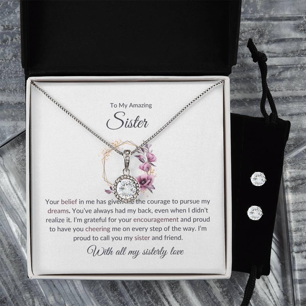 To My Amazing Sister – Sweet Hope Necklace & Earring Set | A Special Gift for an Incredible Sister
