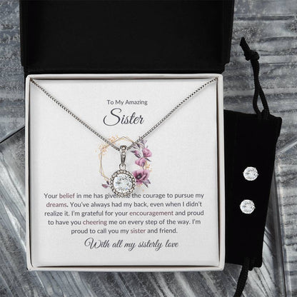 To My Amazing Sister – Sweet Hope Necklace & Earring Set | A Special Gift for an Incredible Sister
