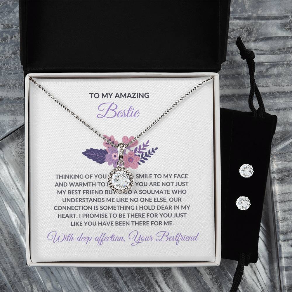 To My Amazing Best Friend - Eternal Hope Necklace and Earrings Set | Gift for Best Friend | Friendship Gift