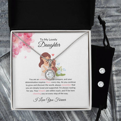 To My Lovely Daughter Necklace – Heartfelt And Supportive Eternal Hope Necklace & Earrings