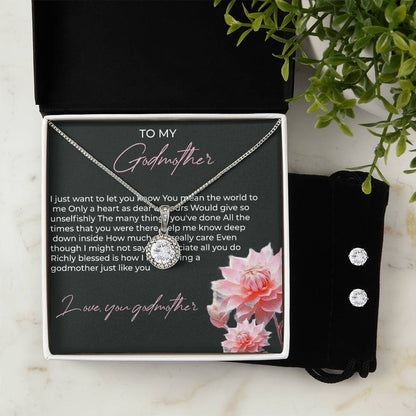 To My Godmother Eternal Hope Necklace & Earring Set – A Heartfelt Symbol of Love and Gratitude | Godmother Gift