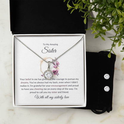 To My Amazing Sister – Sweet Hope Necklace & Earring Set | A Special Gift for an Incredible Sister