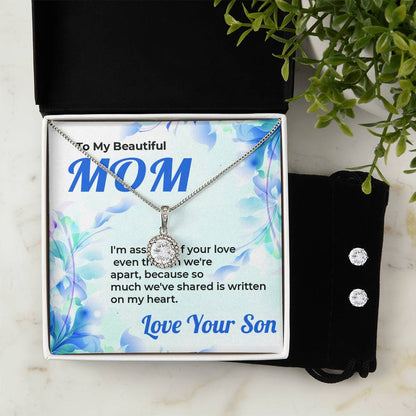 To The Woman Who Loves Me | Timeless Eternal Hope Jewelry Set from Son | Necklace Gift For Mom