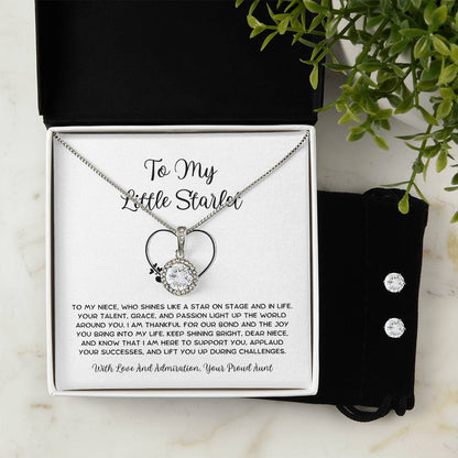 To My Little Starlet - From Aunt to Niece Eternal Hope Necklace With Earrings - SOUVMOUR