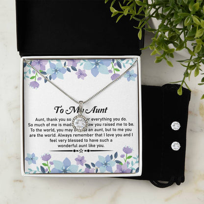 To My Dear Aunt – Beautiful Necklace and Earrings Set | Ideal Gift for Aunt - SOUVMOUR