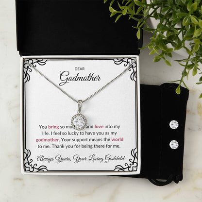 To My Lovely Godmother Eternal Hope Necklace & Earring Set | A Beautiful Gift to Honor a Cherished Godmother | Godmother Gift