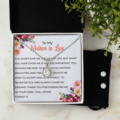 To My Cherished Mother-in-law | Eternal Hope Necklace & Earring Set | Loving Gift for Mother-in-law
