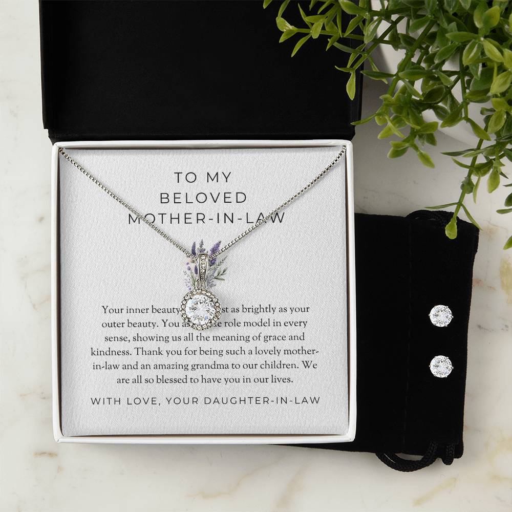 To My Beloved Mother-in-law | Eternal Hope Necklace & Earring Set | Treasured Mother-in-law Gift