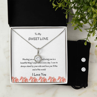 Girlfriend Jewelry Set | Eternal Hope Necklace and Earrings for Her - SOUVMOUR