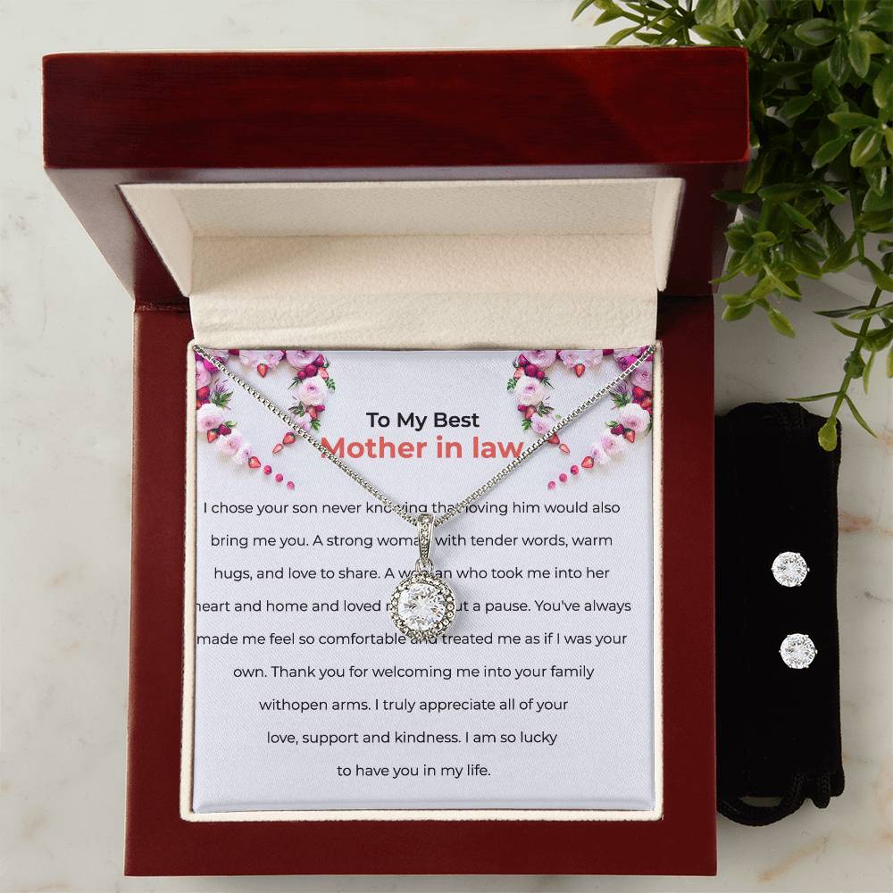 To the Best Mother-in-law | Eternal Hope Necklace & Earring Set | Elegant Gift for Mother-in-law