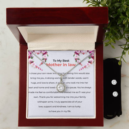To the Best Mother-in-law | Eternal Hope Necklace & Earring Set | Elegant Gift for Mother-in-law