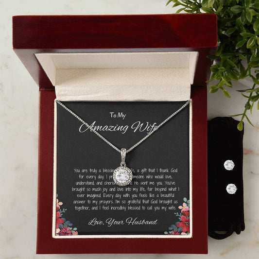 To My Amazing Wife, My Forever Love - Eternal Hope Necklace & Earring Set