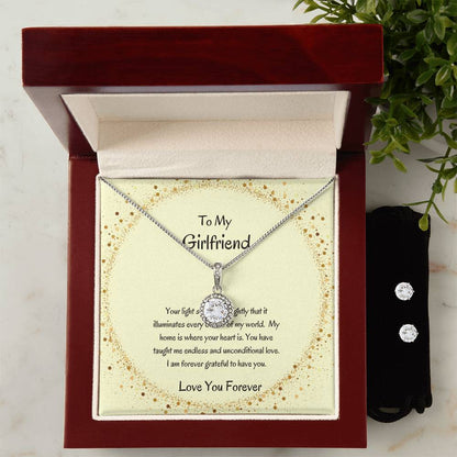 Eternal Hope Jewelry for Her | Necklace and Earrings Set for Girlfriend - SOUVMOUR