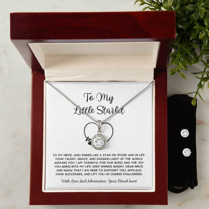 To My Little Starlet - From Aunt to Niece Eternal Hope Necklace With Earrings - SOUVMOUR