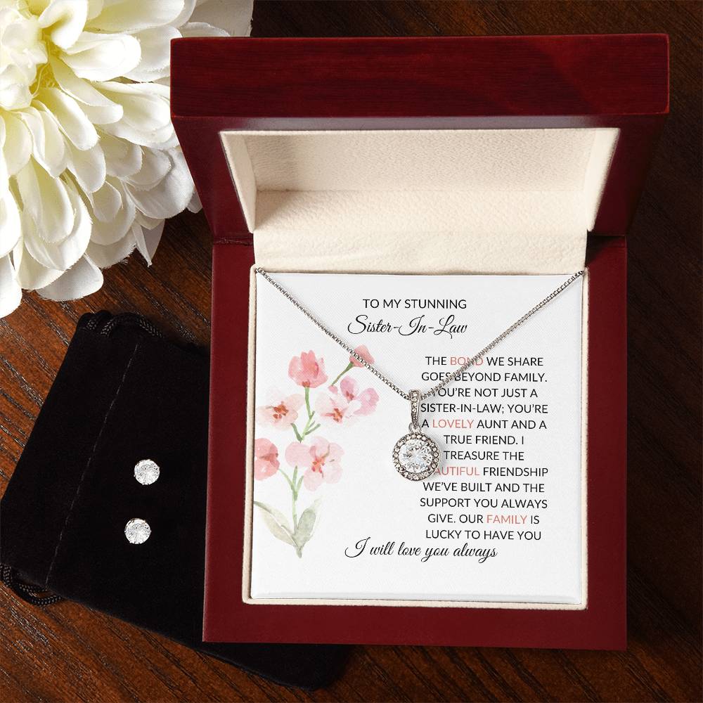 To My Stunning Sister-in-Law | Eternal Hope Necklace & Earring Set | Gift for Sister-in-Law