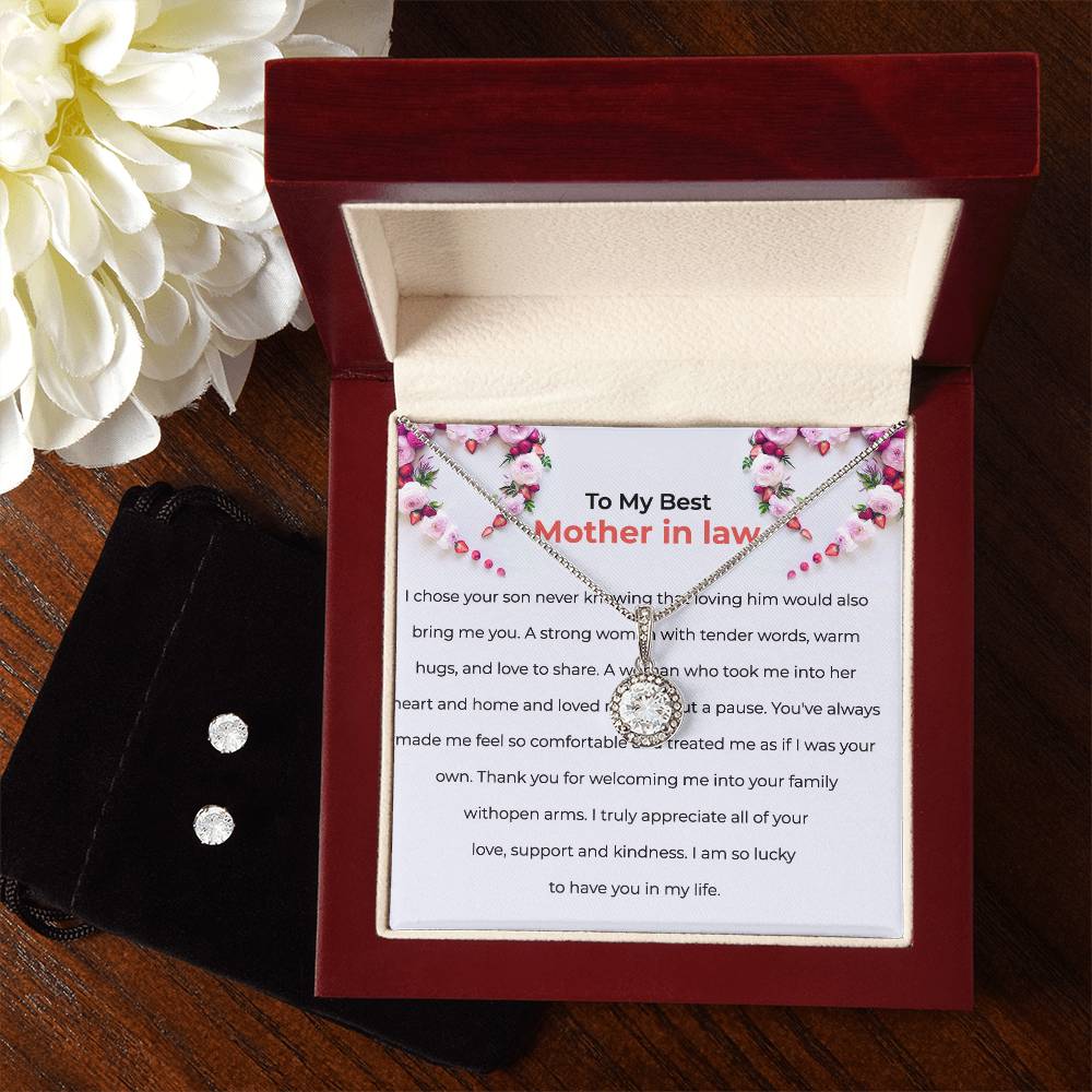 To the Best Mother-in-law | Eternal Hope Necklace & Earring Set | Elegant Gift for Mother-in-law