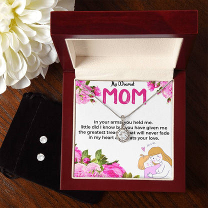 To My Dearest Mom | Heartfelt Eternal Hope Necklace & Earring Set | Necklace Gift For Mom