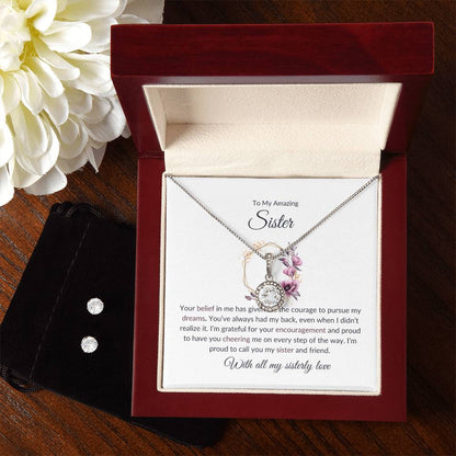 To My Amazing Sister – Sweet Hope Necklace & Earring Set | A Special Gift for an Incredible Sister