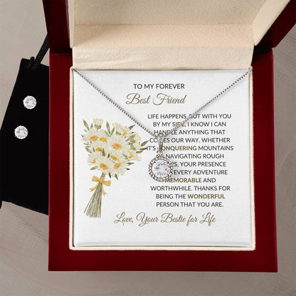 To My Forever Best Friend - Eternal Hope Necklace and Earrings Set | Gift for Best Friend | Friendship Gift