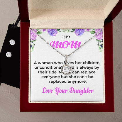 To My Mom | Eternal Hope Necklace & Earring Set | Mother and Daughter Bond Jewelry | Necklace Gift For Mom