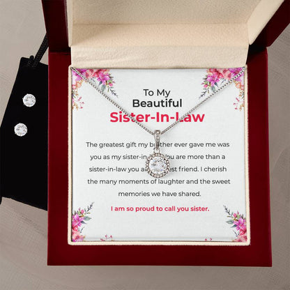 To My Beautiful Sister-in-Law | Eternal Hope Necklace & Earring Set | Gift for Sister-in-Law