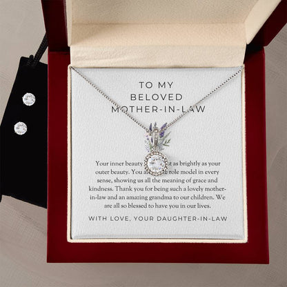 To My Beloved Mother-in-law | Eternal Hope Necklace & Earring Set | Treasured Mother-in-law Gift